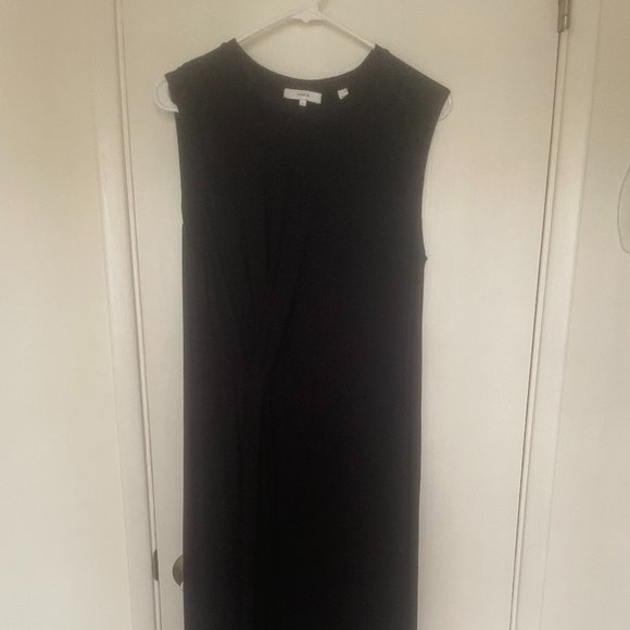 Women's Like New Vince Navy Blue Cotton Shift Midi Dress Size L - Picture 1 of 4